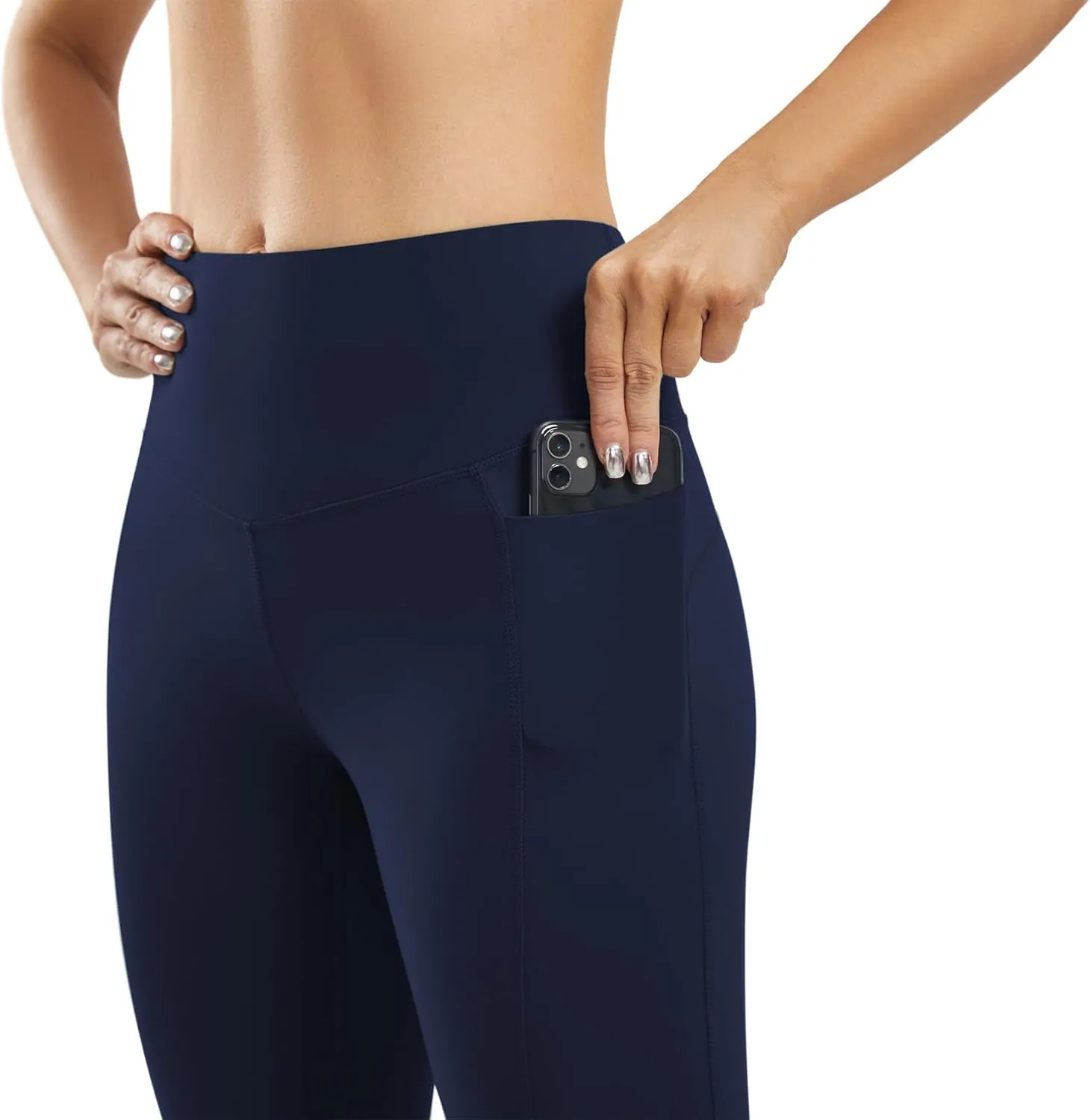 JOYSPELS Smooth Yoga Pants with Pockets for Women High Waisted Workout Lounge Leggings Buttery Soft