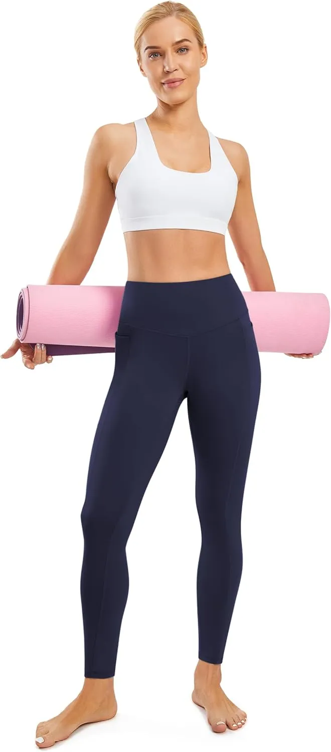 JOYSPELS Smooth Yoga Pants with Pockets for Women High Waisted Workout Lounge Leggings Buttery Soft