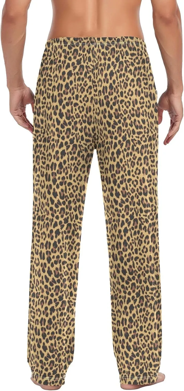 JUNZAN Cheetah Print Pajama Pants for Men Pj Pants Mens Pajama Bottoms S