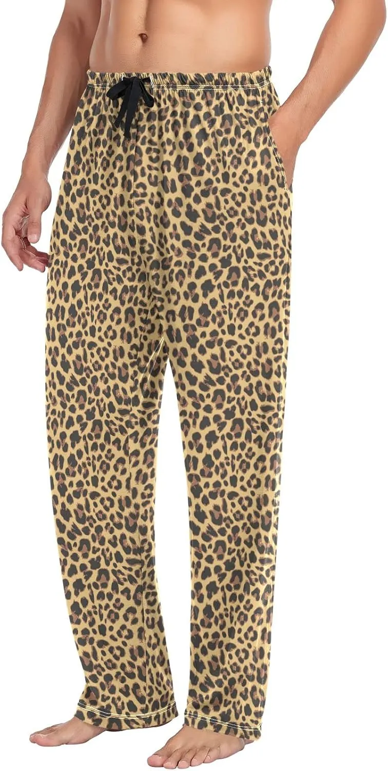 JUNZAN Cheetah Print Pajama Pants for Men Pj Pants Mens Pajama Bottoms S