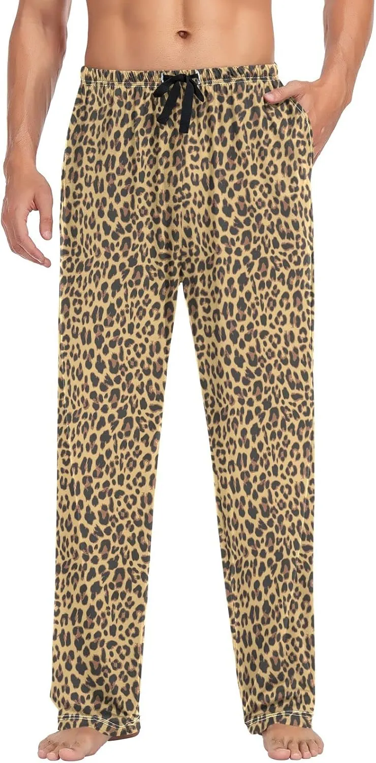 JUNZAN Cheetah Print Pajama Pants for Men Pj Pants Mens Pajama Bottoms S