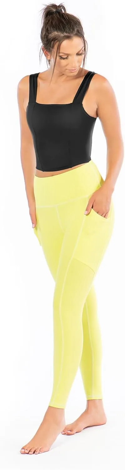 KADI Geo Thick High Waisted Leggings for Women, Medium Compression Workout Tummy Control Yoga Pants with Pockets