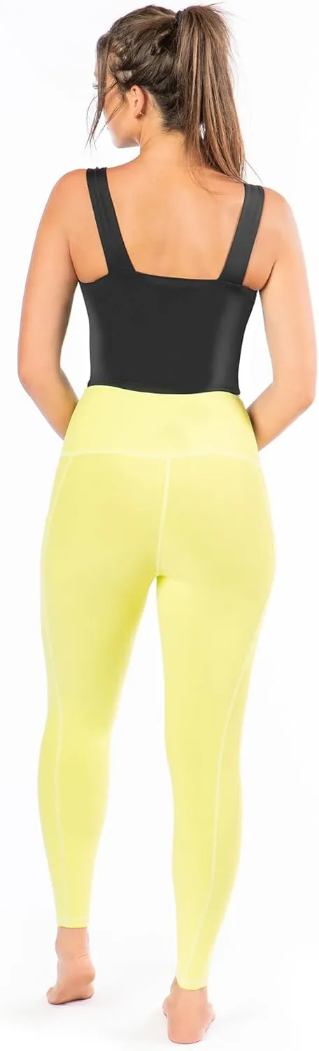 KADI Geo Thick High Waisted Leggings for Women, Medium Compression Workout Tummy Control Yoga Pants with Pockets