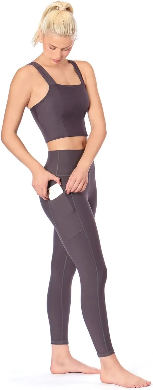 KADI Geo Thick High Waisted Leggings for Women, Medium Compression Workout Tummy Control Yoga Pants with Pockets