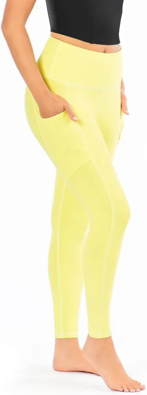 KADI Geo Thick High Waisted Leggings for Women, Medium Compression Workout Tummy Control Yoga Pants with Pockets