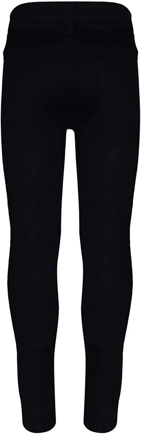 Kids Girls Denim Ripped Jeans Skinny Stretch Denim Pants Tight Hole Pocket Button Zipper Long Jeans 3-14 Years