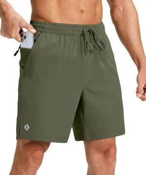 Ksmien Men's Running Shorts 7 Inch with Zipper Pockets Quick Dry Lightweight Athletic Shorts for Workout Gym Basketball