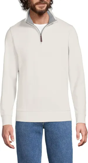 Lands' End Men's Bedford Rib Quarter Zip Sweater