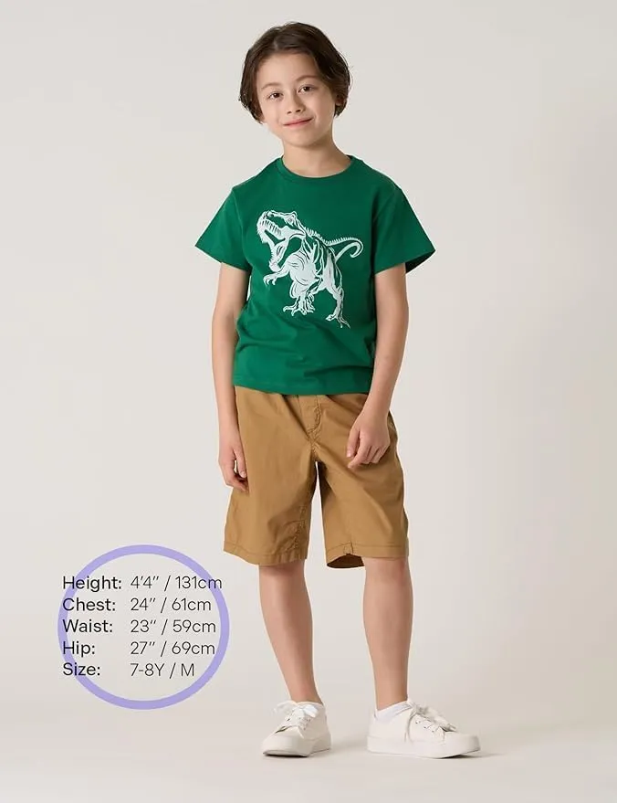 LAPASA Kids T-Shirts Short Sleeve (4 Pack) 100% Cotton Plain Top Tees Boy & Girl Unisex Toddler Children Tie Dye Summer K01