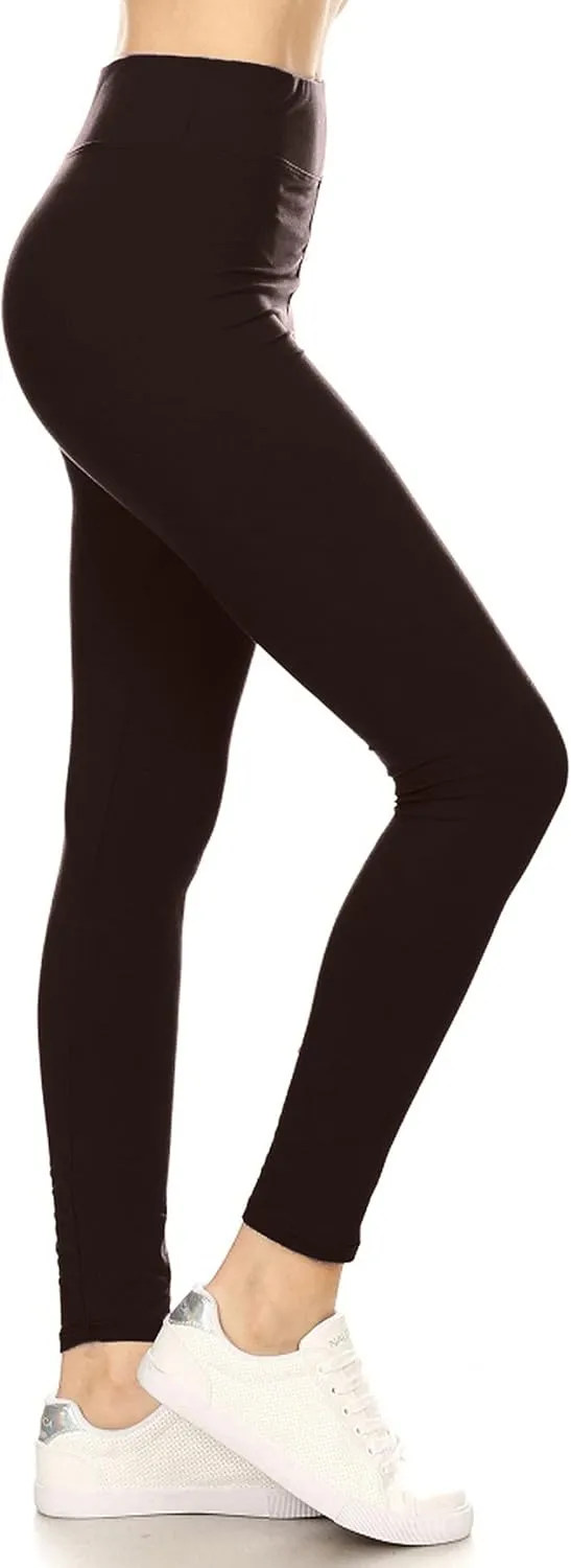 Leggings Depot High Waisted Leggings for Women Buttery Smooth & Soft Women's Solid Yoga - Reg, Plus, 1X3X, 3X5X
