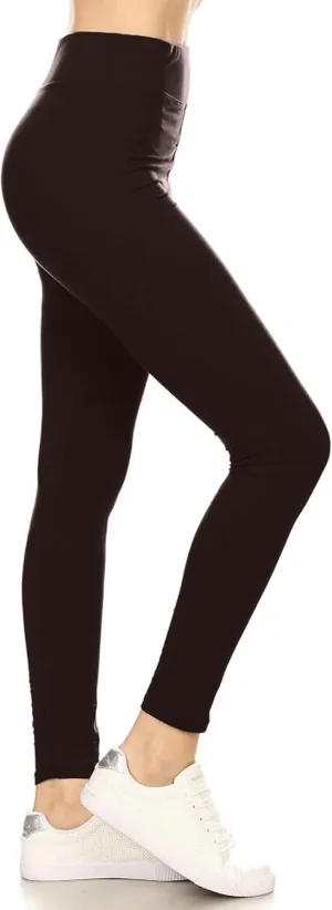 Leggings Depot High Waisted Leggings for Women Buttery Smooth & Soft Women's Solid Yoga - Reg, Plus, 1X3X, 3X5X