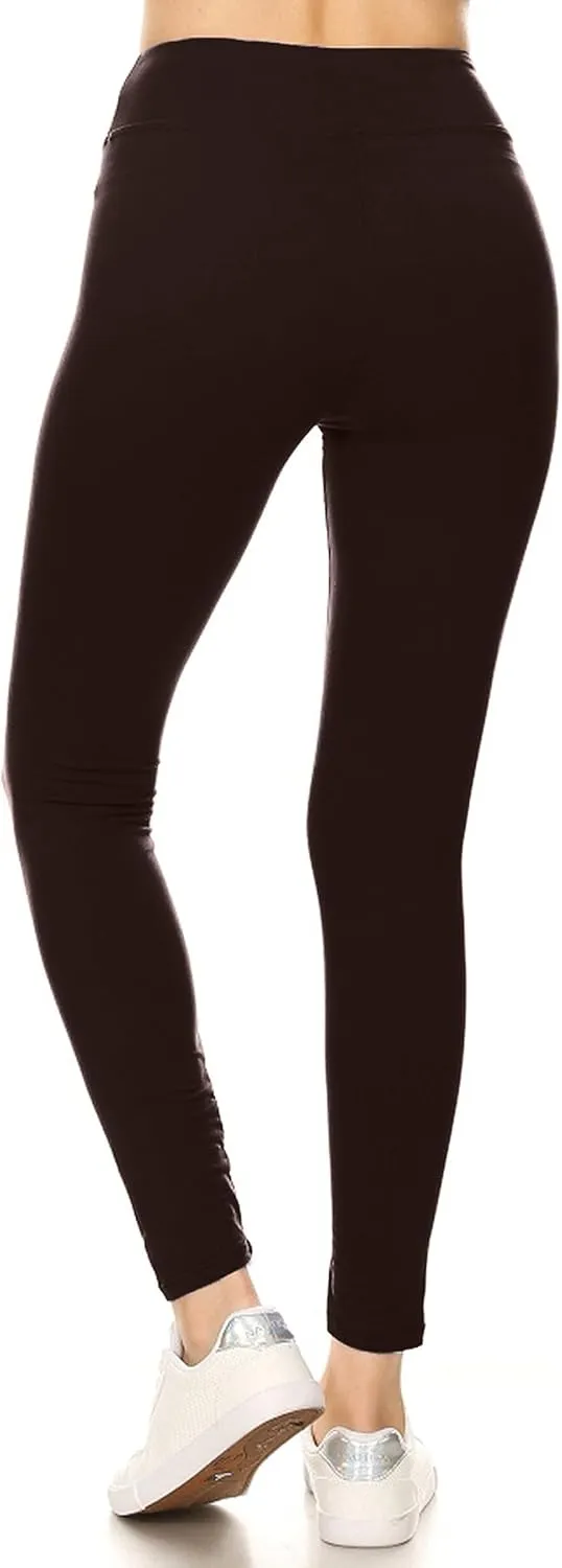 Leggings Depot High Waisted Leggings for Women Buttery Smooth & Soft Women's Solid Yoga - Reg, Plus, 1X3X, 3X5X