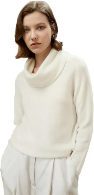 LilySilk 100% Cashmere Sweater for Women Ladies Relaxed Pullover Cowl Turtleneck Cable Knit Base Layer for Fall Winter