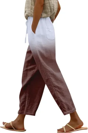 Linen Blend Pants for Women Drawstring Pants Linen Blend Pants for Women Linen Pants Women Beach Linen Pants Women