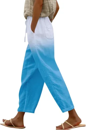 Linen Blend Pants for Women Drawstring Pants Linen Blend Pants for Women Linen Pants Women Beach Linen Pants Women