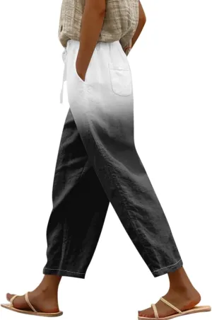 Linen Blend Pants for Women Drawstring Pants Linen Blend Pants for Women Linen Pants Women Beach Linen Pants Women