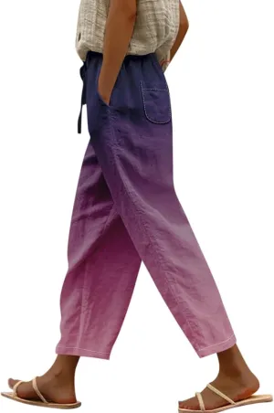 Linen Blend Pants for Women Drawstring Pants Linen Blend Pants for Women Linen Pants Women Beach Linen Pants Women