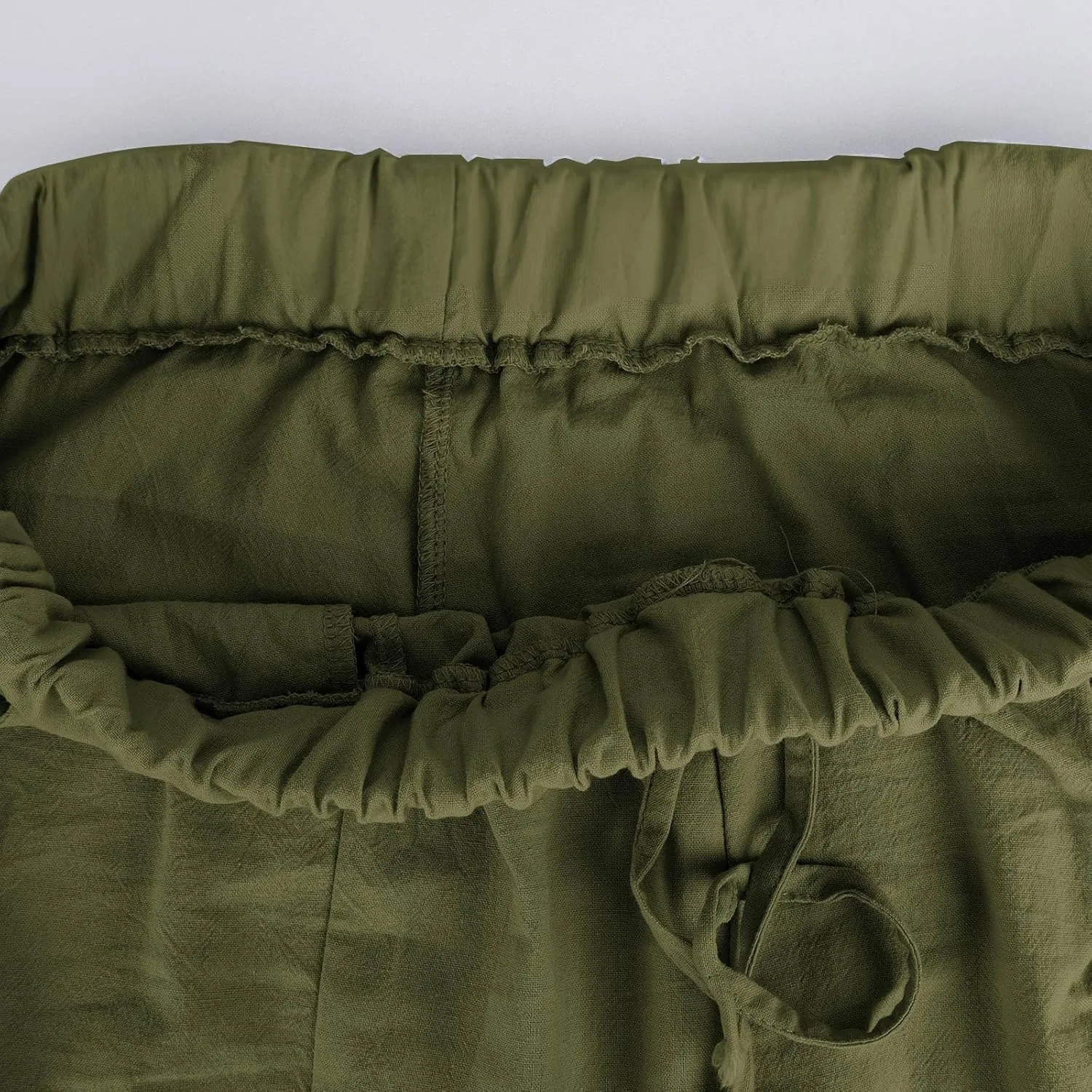 Linen Pants for Women Casual Straight Leg Pants Drawstring Trousers Pants Comfy Lounge Pants Solid Loose Work Pants