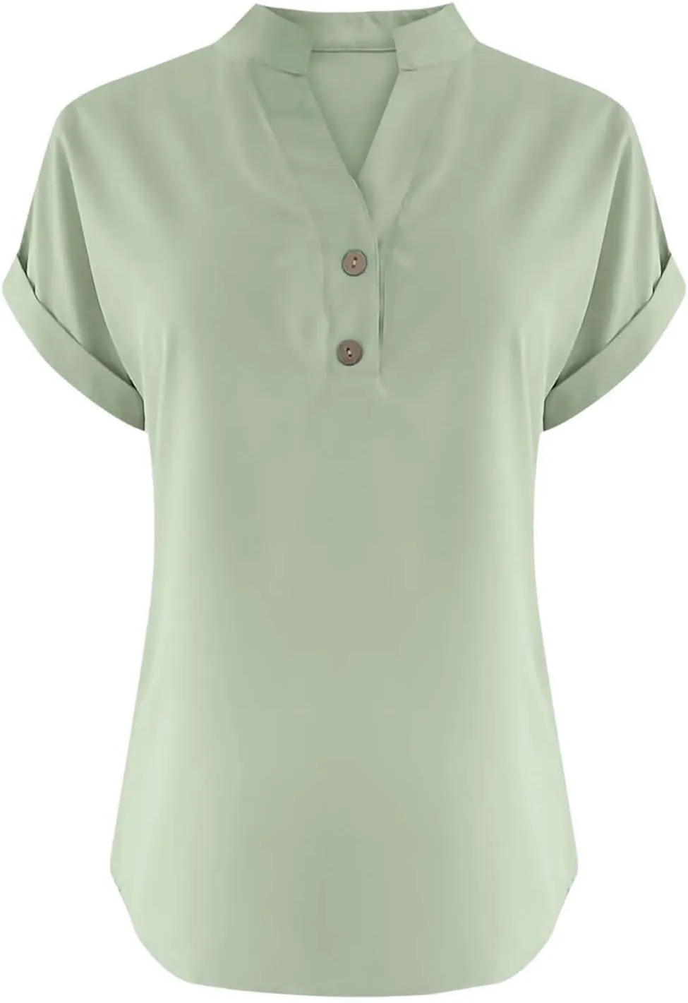 Linen Shirts for Women Summer,Short Sleeve V Neck Loose Fit Tops Casual Tshirt Button Down Soft Tunic Blouses 2025