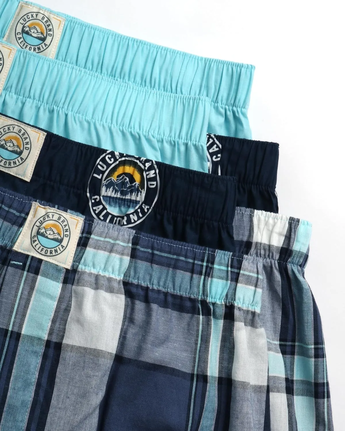 Lucky Brand Men's Boxer Shorts - 6 Pack Classic Cotton Woven Boxers for Men With Functional Fly, Relaxed Fit (Sizes: S-XXL)