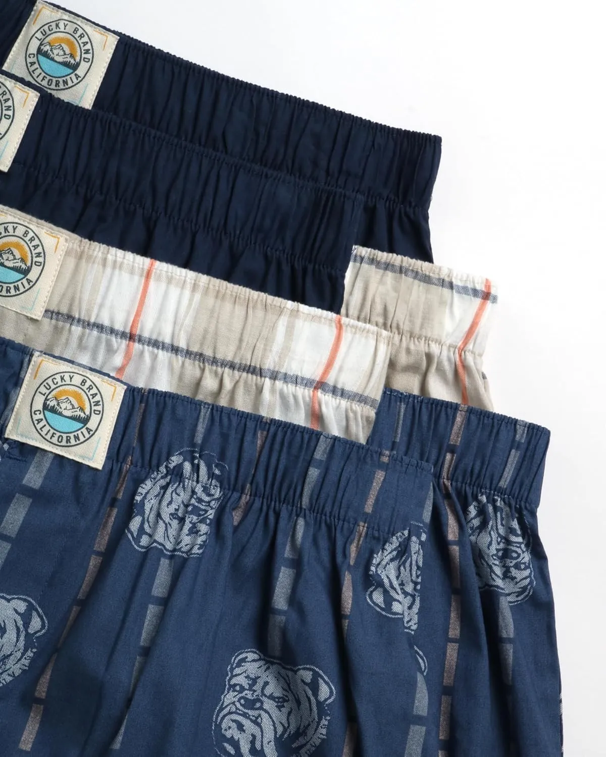 Lucky Brand Men's Boxer Shorts - 6 Pack Classic Cotton Woven Boxers for Men With Functional Fly, Relaxed Fit (Sizes: S-XXL)