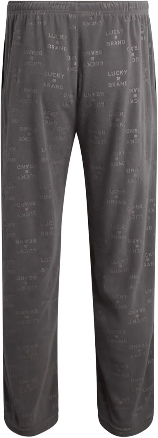 Lucky Brand Men's Pajama Pants - 2 Pack Lightweight Casual Plaid Lounge Pants - Soft Fleece Sleep Pants for Men (Sizes: S-XL)