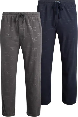 Lucky Brand Men's Pajama Pants - 2 Pack Lightweight Casual Plaid Lounge Pants - Soft Fleece Sleep Pants for Men (Sizes: S-XL)