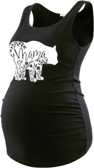 Maternity Tank Tops for Women Ruched Sleeveless Basic Tops Maternity Shirt Vest Pregnancy Tee