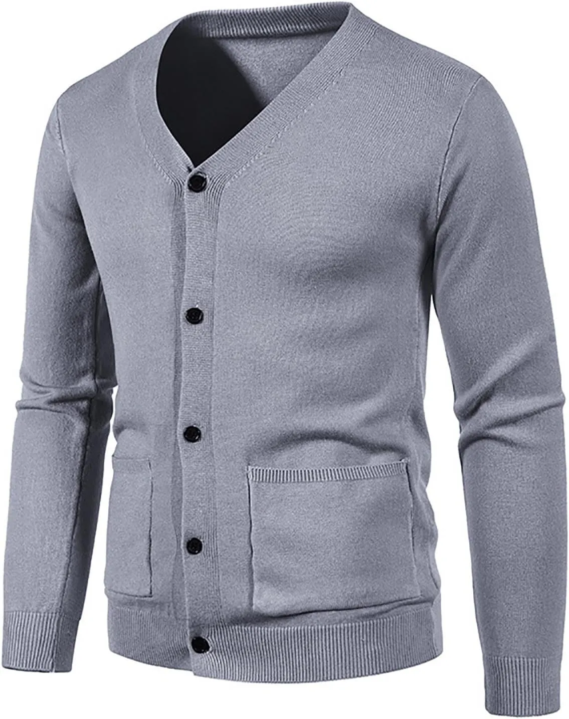 Men's Cardigan Sweaters Button Down Lightweight Casual V Neck Long Sleeve Pockets Knitted Sweater with Pockets