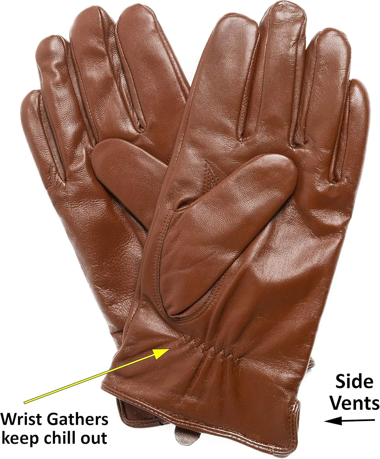 Men's Cashmere Lined Sheepskin Leather Gloves, Touchscreen, Winter Leather Gloves for Men, Gift Box