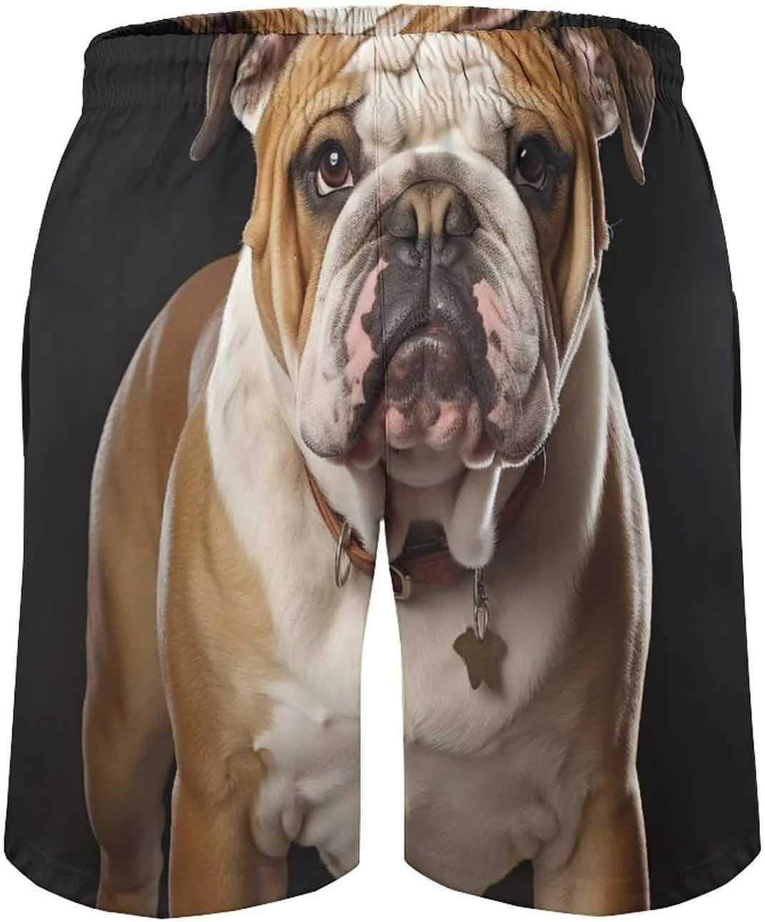 Men's English Bulldog Swim Trunks Quick-Dry Beach Shorts with Drawstring Casual Pants for Swimming Running