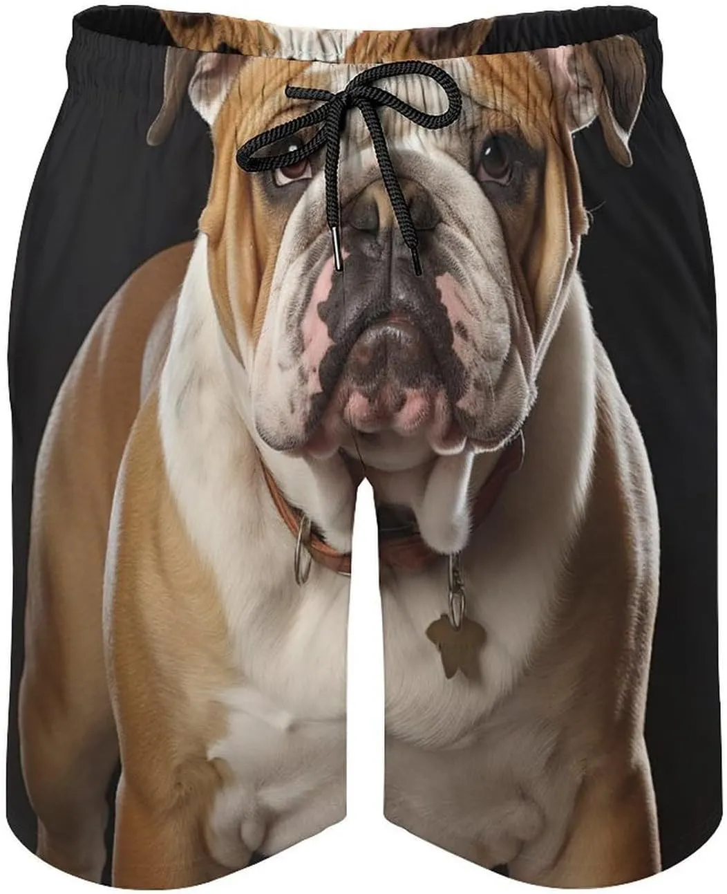 Men's English Bulldog Swim Trunks Quick-Dry Beach Shorts with Drawstring Casual Pants for Swimming Running