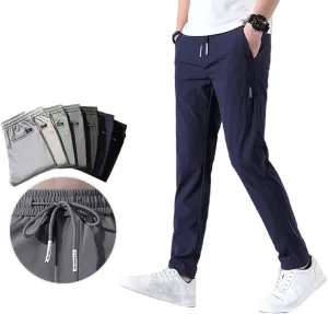 Men's Fast Dry Stretch Pants,Men's High Stretch Multi-Pocket Skinny Cargo Pants,Waterproof Hiking Pants for Men