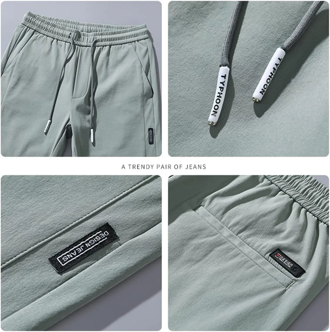 Men's Fast Dry Stretch Pants,Men's High Stretch Multi-Pocket Skinny Cargo Pants,Waterproof Hiking Pants for Men