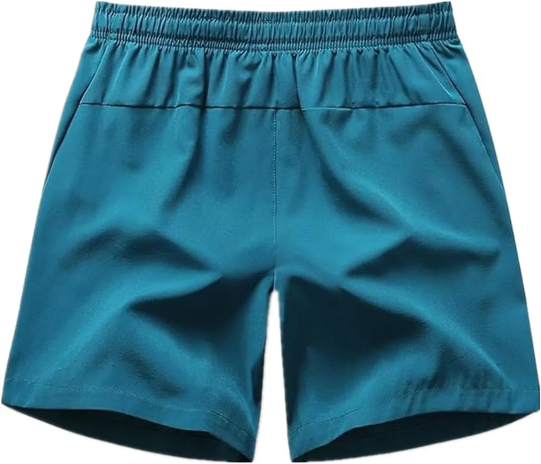 Men's Gym Shorts Lightweight Drawstring Waist Athletic Shorts Quick Dry Beach Workout Running Shorts