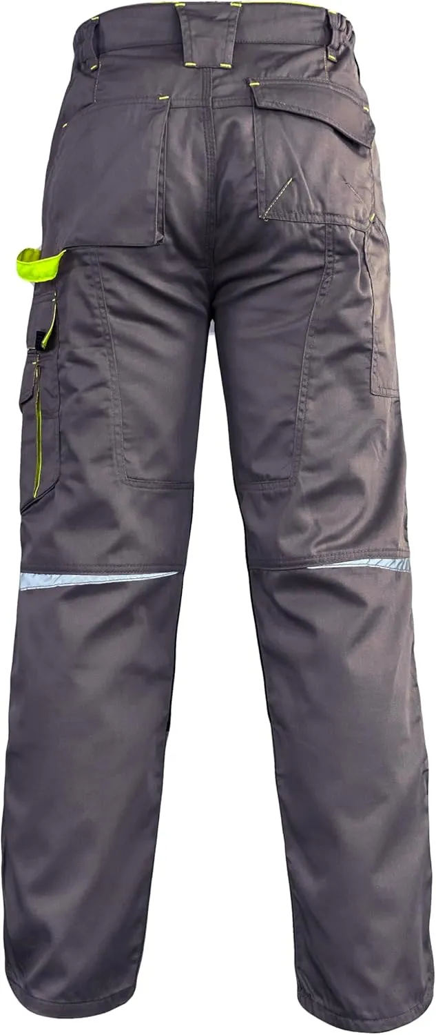 Men's Heavy Duty Tactical Work Pants with Cordura Knee Reinforcement and Multi-Pocket Combat Cargo Utility Work Trousers