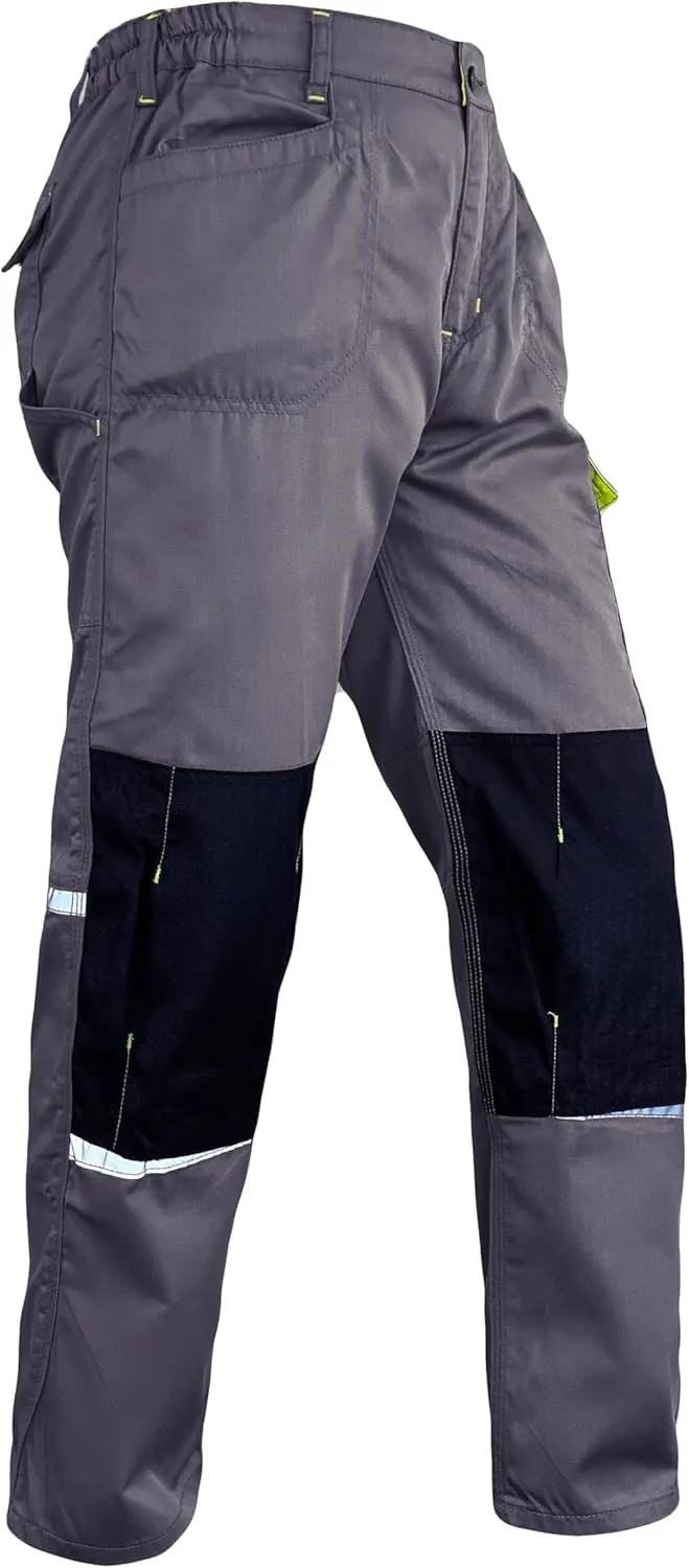 Men's Heavy Duty Tactical Work Pants with Cordura Knee Reinforcement and Multi-Pocket Combat Cargo Utility Work Trousers