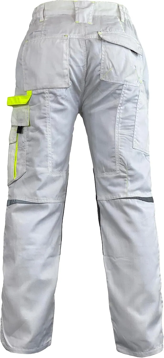 Men's Heavy Duty Tactical Work Pants with Cordura Knee Reinforcement and Multi-Pocket Combat Cargo Utility Work Trousers