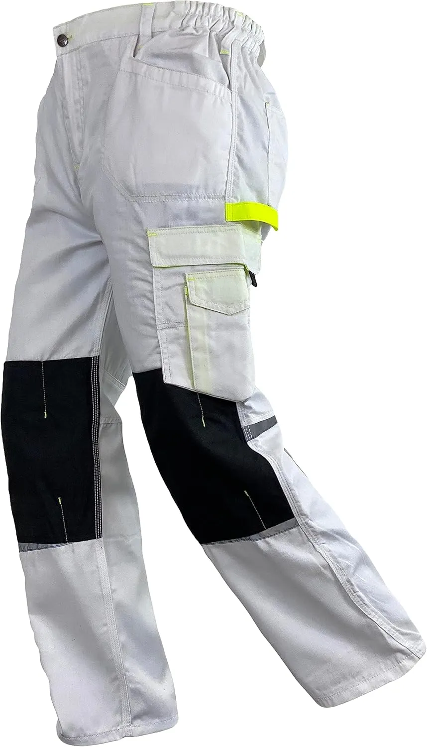 Men's Heavy Duty Tactical Work Pants with Cordura Knee Reinforcement and Multi-Pocket Combat Cargo Utility Work Trousers