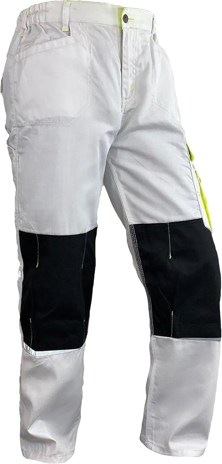 Men's Heavy Duty Tactical Work Pants with Cordura Knee Reinforcement and Multi-Pocket Combat Cargo Utility Work Trousers