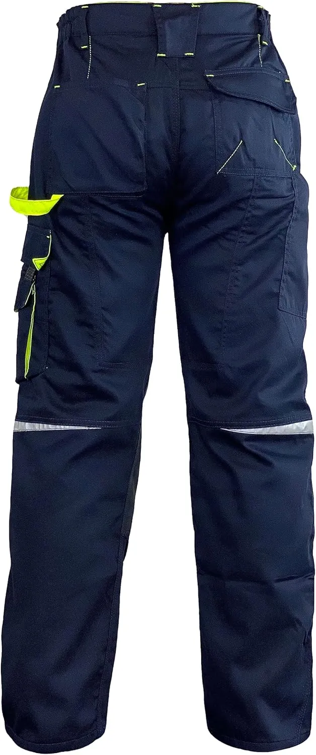 Men's Heavy Duty Tactical Work Pants with Cordura Knee Reinforcement and Multi-Pocket Combat Cargo Utility Work Trousers