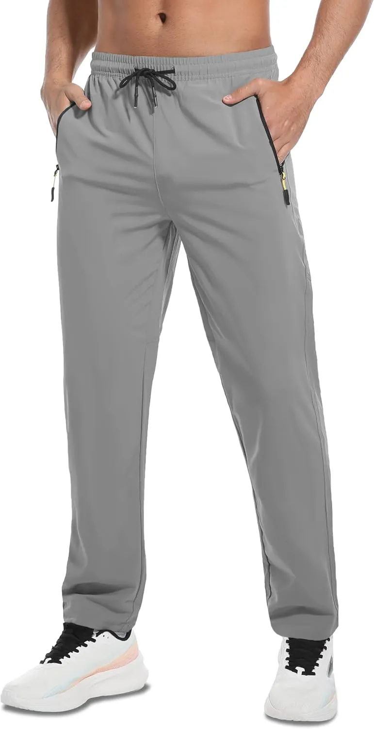 Men's Hiking Pants Lightweight Quick Dry Waterproof Breathable Athletic Joggers Track Running Sweatpants