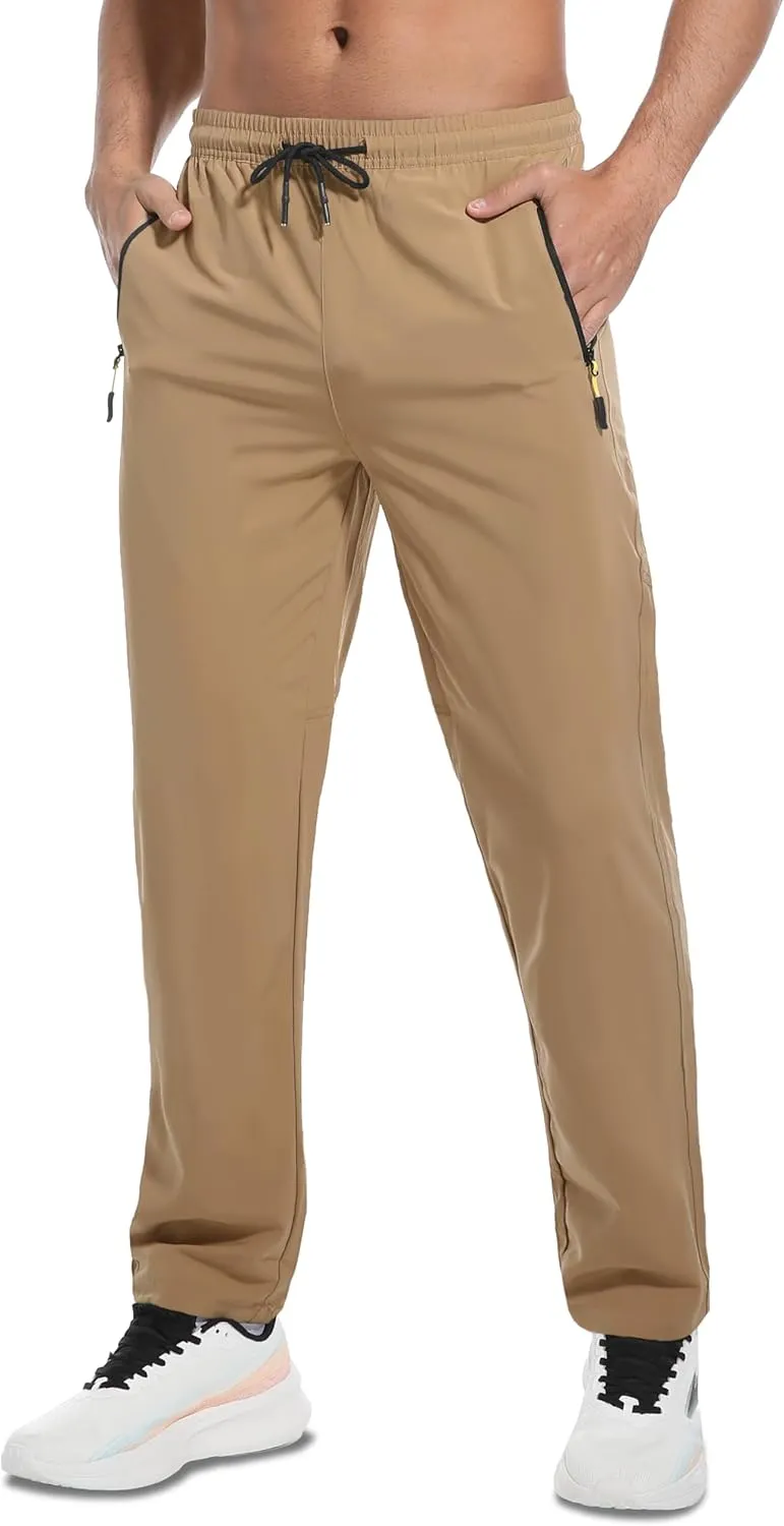 Men's Hiking Pants Lightweight Quick Dry Waterproof Breathable Athletic Joggers Track Running Sweatpants