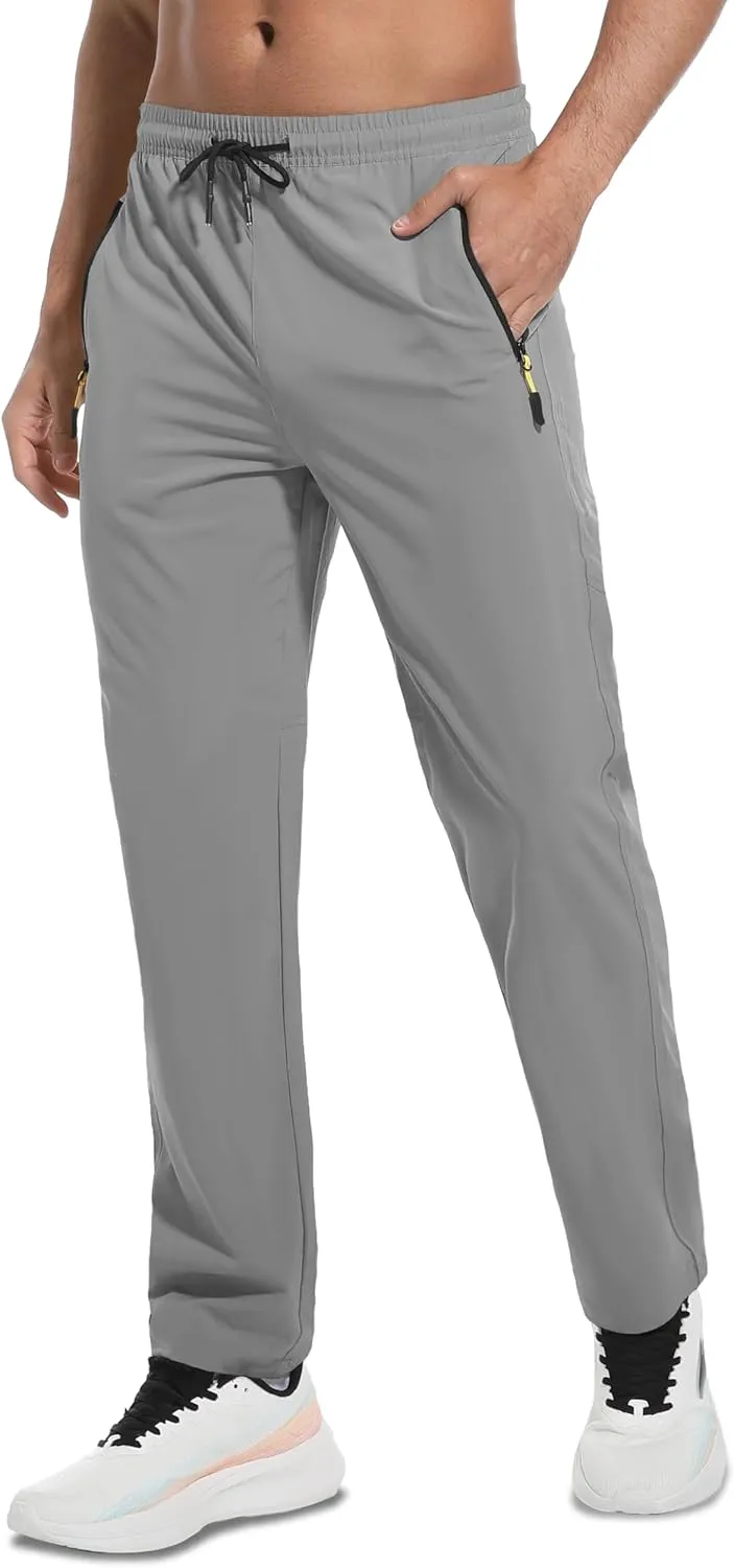 Men's Hiking Pants Lightweight Quick Dry Waterproof Breathable Athletic Joggers Track Running Sweatpants