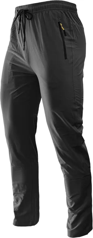 Men's Hiking Pants Lightweight Quick Dry Waterproof Breathable Athletic Joggers Track Running Sweatpants