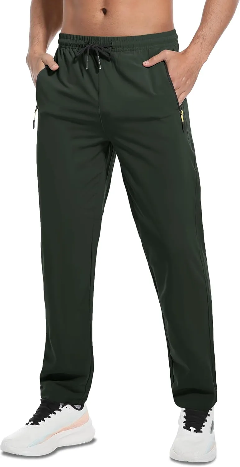 Men's Hiking Pants Lightweight Quick Dry Waterproof Breathable Athletic Joggers Track Running Sweatpants