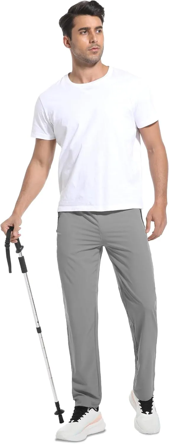 Men's Hiking Pants Lightweight Quick Dry Waterproof Breathable Athletic Joggers Track Running Sweatpants