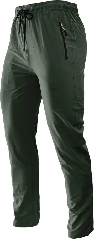 Men's Hiking Pants Lightweight Quick Dry Waterproof Breathable Athletic Joggers Track Running Sweatpants