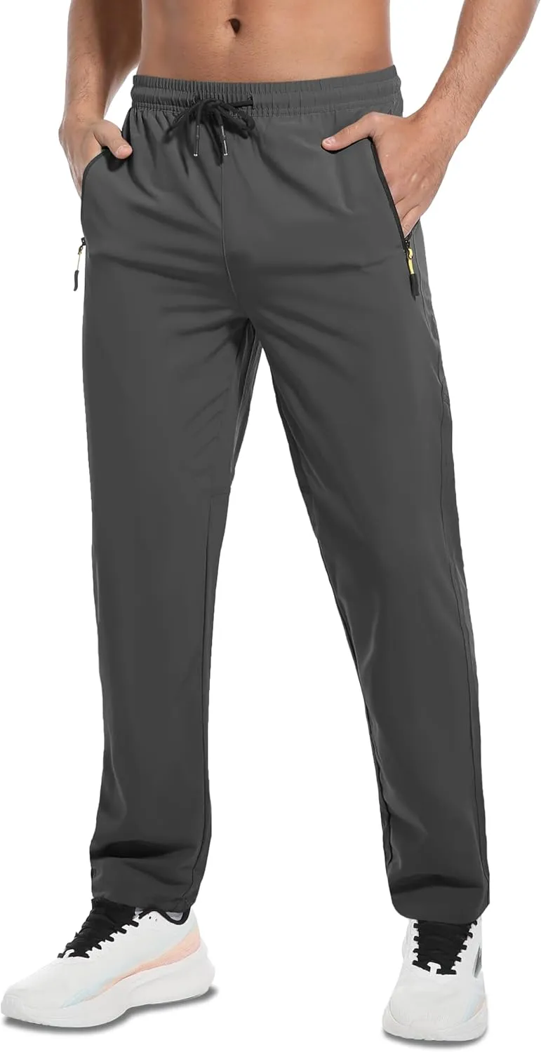 Men's Hiking Pants Lightweight Quick Dry Waterproof Breathable Athletic Joggers Track Running Sweatpants