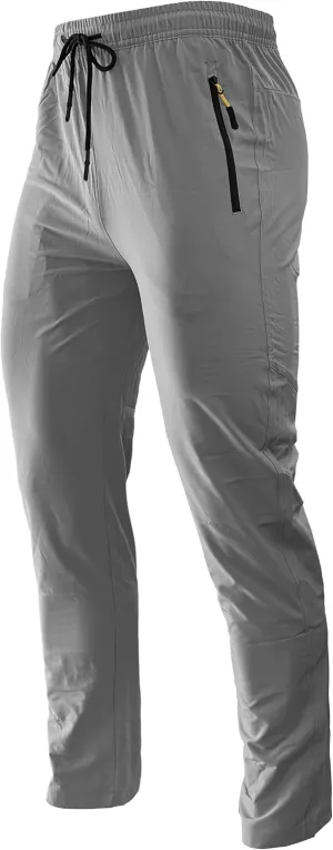 Men's Hiking Pants Lightweight Quick Dry Waterproof Breathable Athletic Joggers Track Running Sweatpants